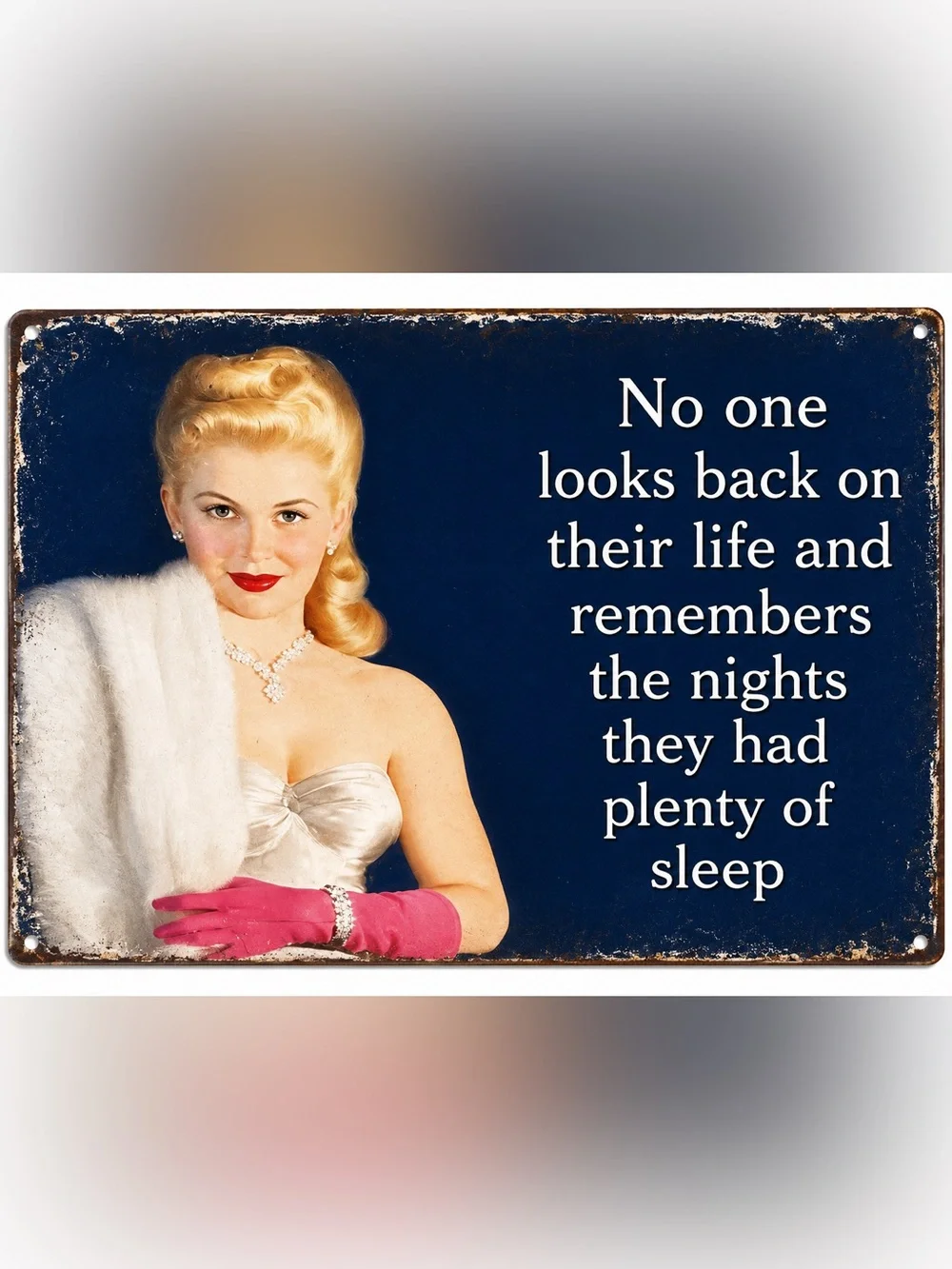NEW No One Looks Back Plenty Of Sleep Metal Sign